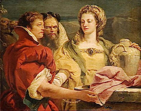 Giovanni Domenico Tiepolo Rebecca at the Well Spain oil painting art
